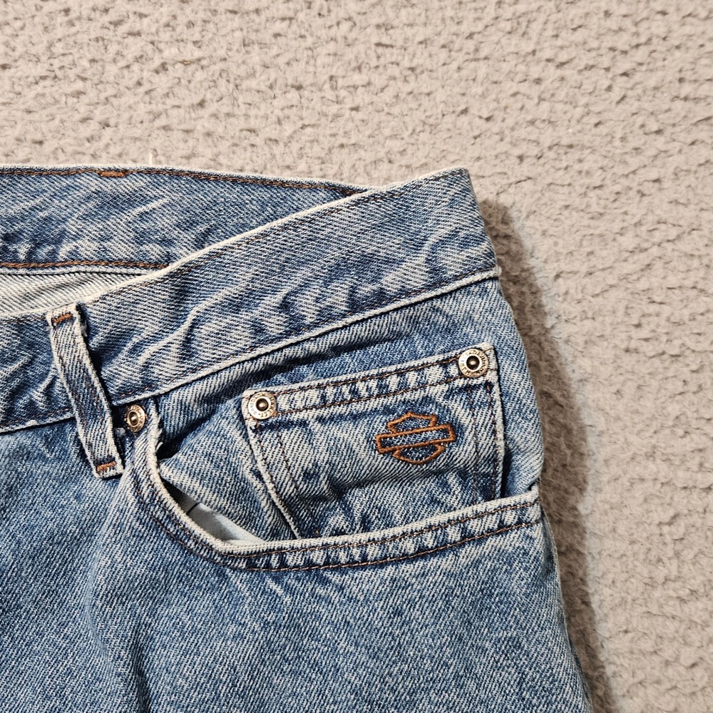 Harley Davidson Jeans Mens 38 Blue Denim‎ Straight Leg Motorcycle 38x30 - Picture 5 of 8